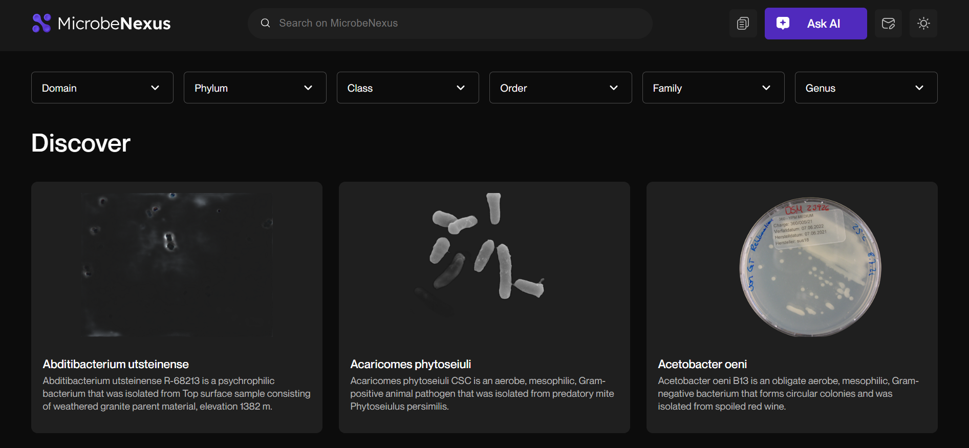 MicrobeNexus Discover